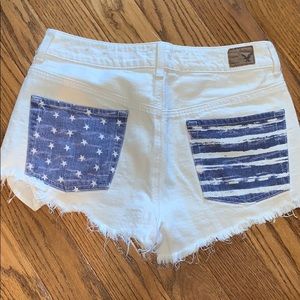 AMERICAN EAGLE OUTFITTERS cream blue jean short 8
